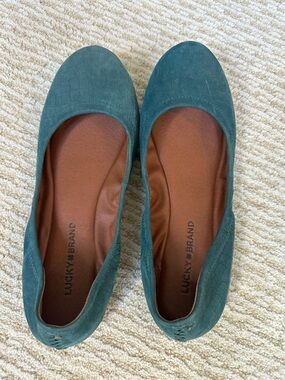 Lucky Brand Teal Ballet Flats with Textured Upper